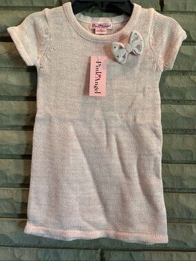 Pink Angel Light Pink Knit Bow Dress